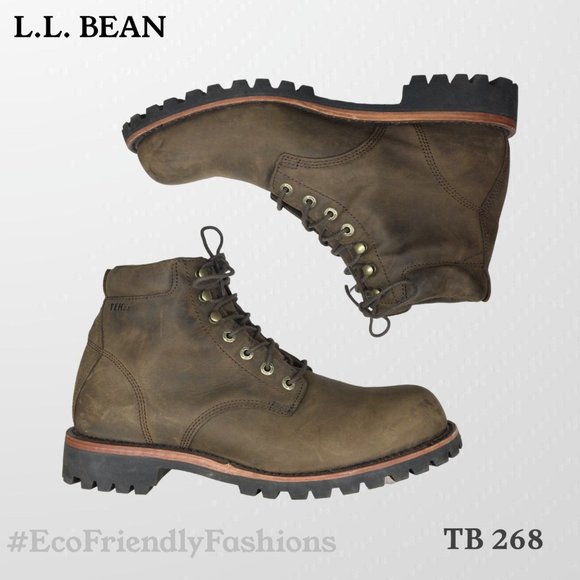 LL Bean Mens Brown Katahdin Iron Works Tek 2.5 Leather Boots Size 11.5M - Picture 4 of 7